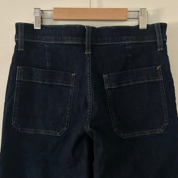 J. Crew Factory Slim Wide Leg Sailor Jean Dark Wash Stretch 27 P Petite NWOT - Picture 8 of 10